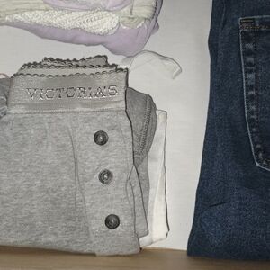 Victoria's Secret Gray Button-Front Lounge Pants